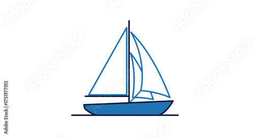 Simple sailboat illustration with classic design for nautical themed projects