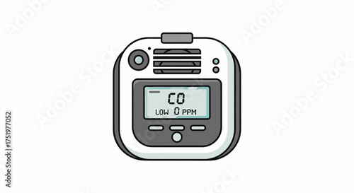 Representation of a portable carbon monoxide detector for indoor air quality testing