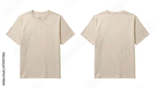 Beige T Shirt Mockup Front and Back