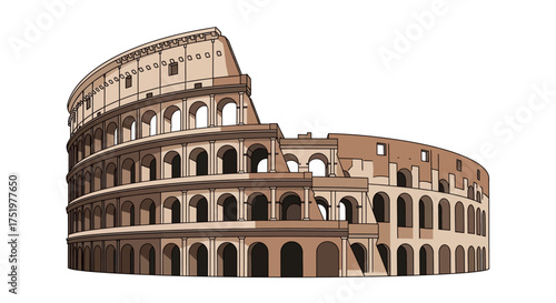 Iconic Colosseum Illustration: A Glimpse into Ancient Rome's Architectural Grandeur and Historical