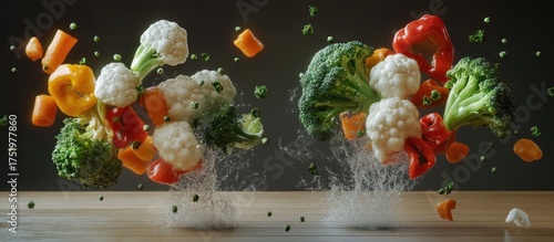 Wallpaper Mural Vibrant Vegetables in Motion Torontodigital.ca