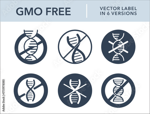 GMO Free vector labels in various versions