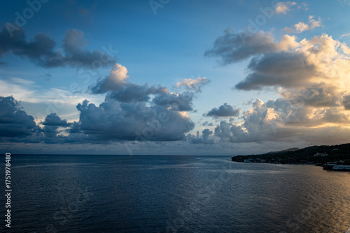 Whispers of Light: A Coastal Dawn in Warm Hues. Brushstrokes of Nature: Ocean Calm and Cloud Drama.