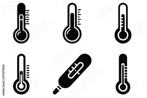 Thermometer silhuette vector icon set