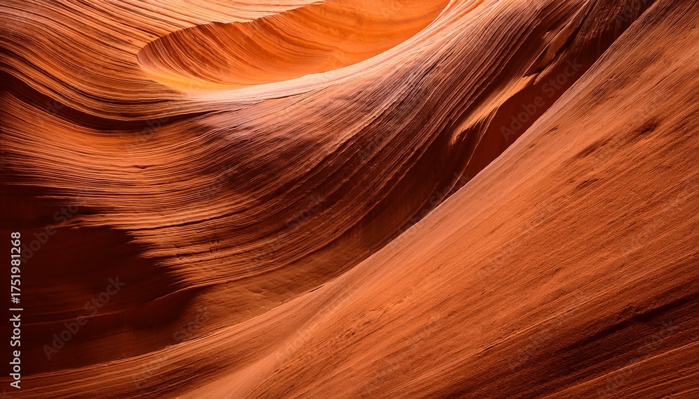 Obraz premium Desert Varnish Streaks On Sunlit Canyon Wall Warm Ochres With Left Side Copy Space Clean Geology Texture Background