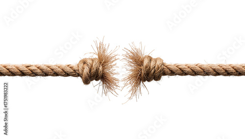 Rope About to Break on Black Background