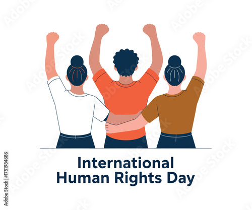 International Human Rights Day Celebration with Raised Fists