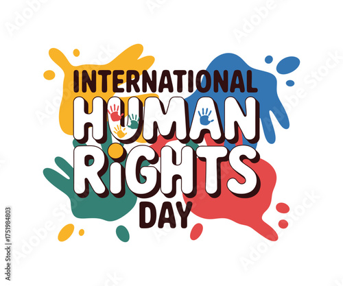 International Human Rights Day Celebration with Colorful Splashes