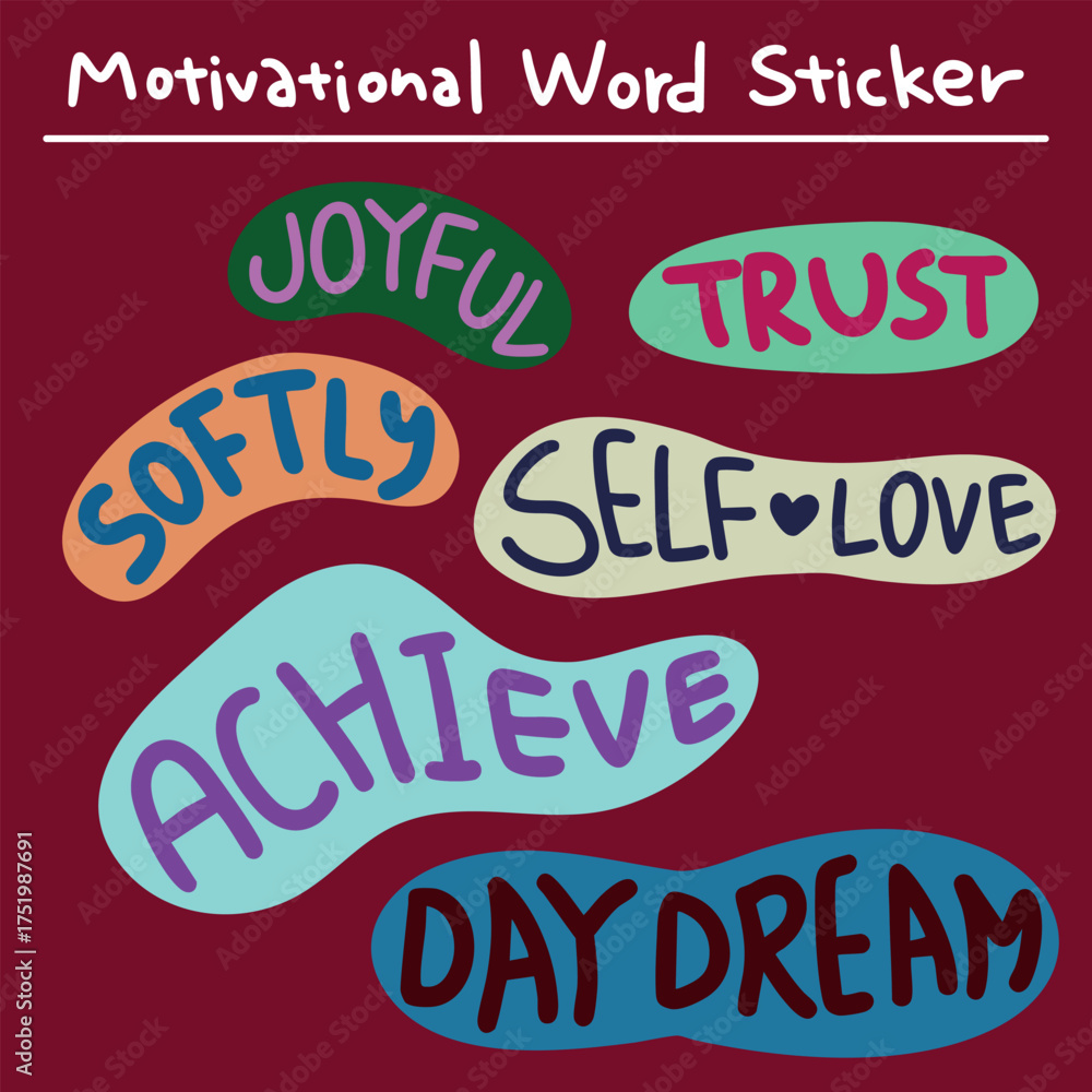 Obraz premium Motivational Word Stickers
