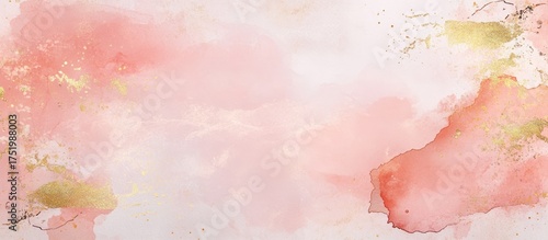 Wallpaper Mural Abstract Watercolor Background with Gold Accents Torontodigital.ca