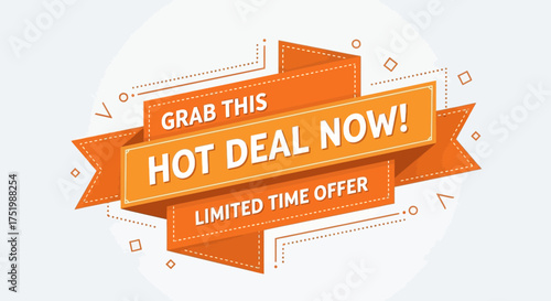 Grab this hot deal now with a limited time offer banner, perfect for urgent sales and promotions!