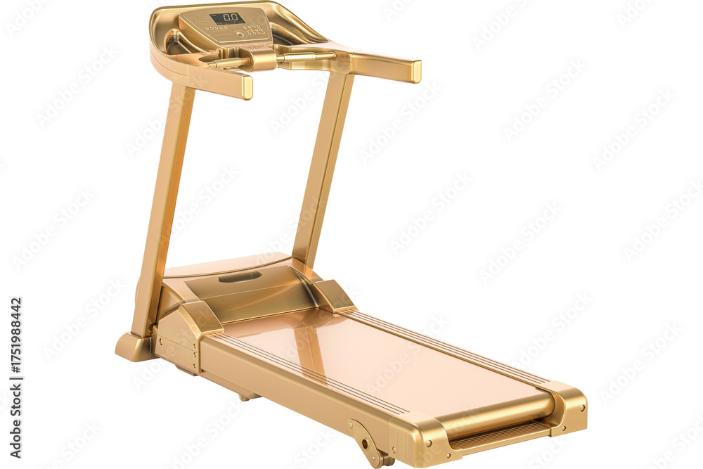 Obraz premium Golden Treadmill, transparent background