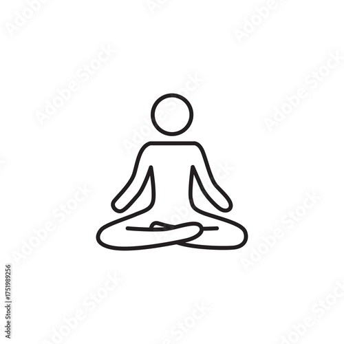 Simple Line Art DNA Strand Graphic Icon, Human Genetic Code