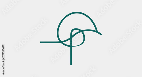 Abstract Teal Line Art: Elegant, Minimalist, and Modern Design