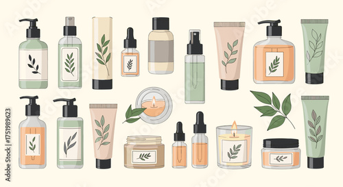 A curated collection of botanical inspired skincare products.