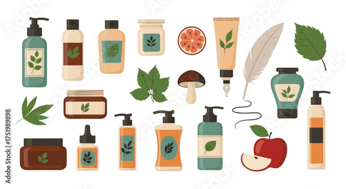 Natural beauty products and organic ingredients for skincare.