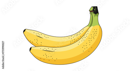 A bunch of ripe yellow bananas on a white background.