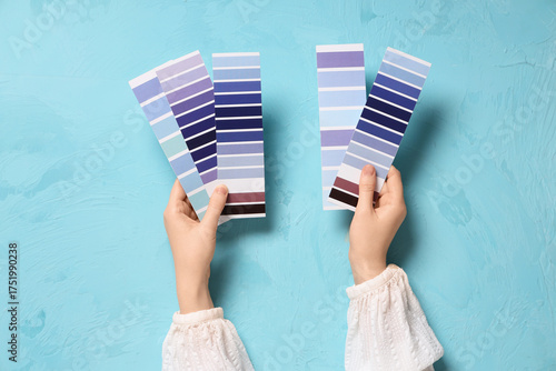 Female hands with color pal...