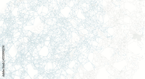 Abstract geometric network of light blue fading lines, intricate polygonal web