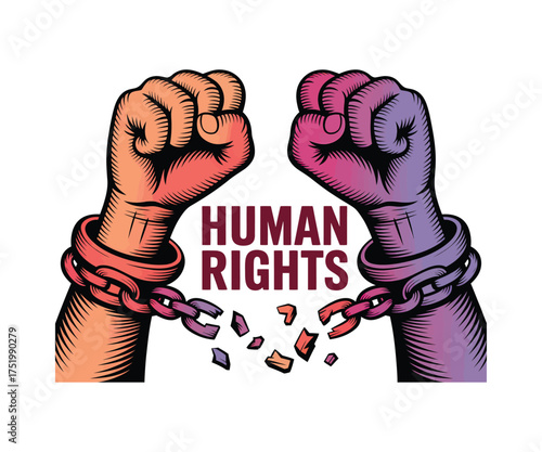 Broken Chains Symbolizing Human Rights Victory