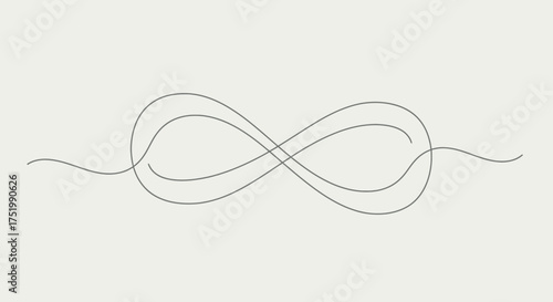 Simple Grey Infinity Symbol Drawn with Continuous Line