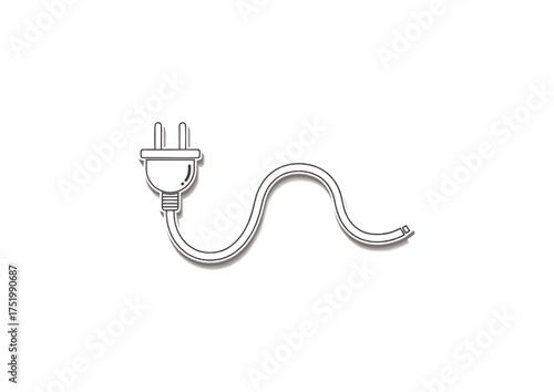 Illustration of a broken and damaged electrical plug with a frayed power cord, symbolizing a hazard, malfunction, or safety concern in electrical connections