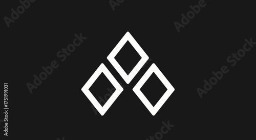 Abstract White Diamond Shapes Arranged in a Unique Composition