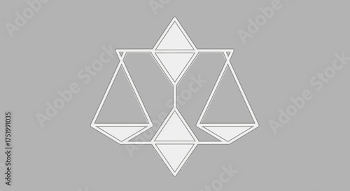 Geometric Scales of Justice Symbol with Triangles and Lines