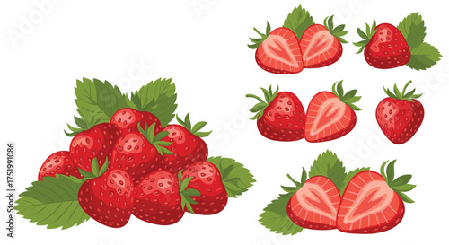 A bountiful harvest of delicious fresh strawberries.
