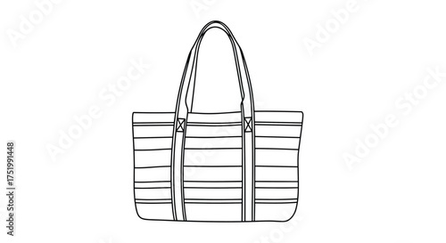 Classic striped tote bag with sturdy shoulder straps for everyday use.