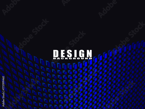 Abstract background vector with blue square wave pattern over dark colors, creating a modern and futuristic effect suitable for presentation design, posters, banners and professional graphic elements.