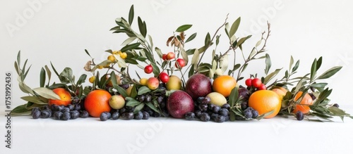Wallpaper Mural Arrangement of Fruit, Olives, and Branches Torontodigital.ca