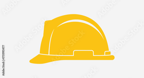 Yellow Hard Hat Silhouette: Protective Construction Safety Gear
