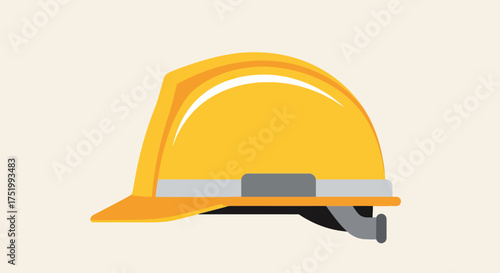 Bright Yellow Hard Hat with White and Orange Accents