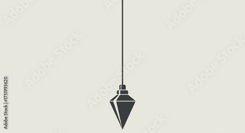 Simple Plumb Bob Illustration with Dark Gray Color and Sharp Point
