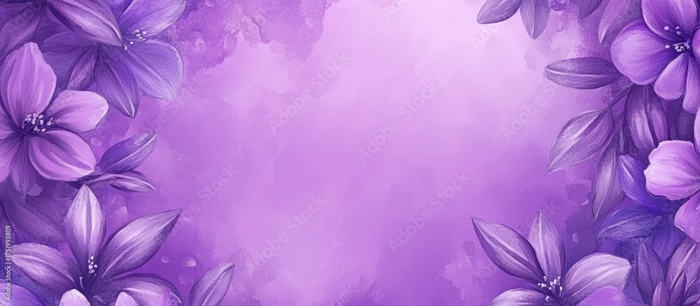 custom made wallpaper toronto digitalPurple Floral Watercolor Background
