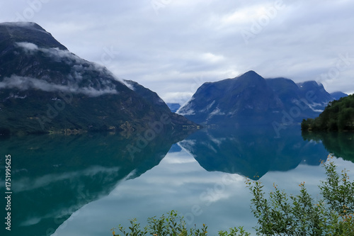  landscape with mountains and water - Stryn, Norway