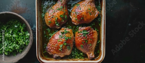 Wallpaper Mural Roasted Chicken Legs with Parsley Torontodigital.ca