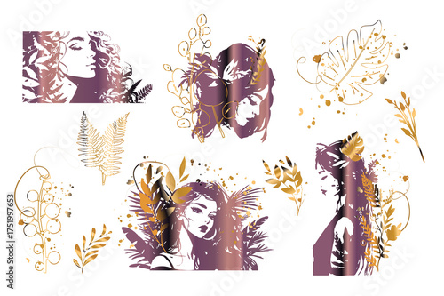 Illustration of a relaxed woman surrounded by plants and soft colors. Ideal for selfcare, wellness, and lifestyle projects, social media visuals, or cozy design concepts.