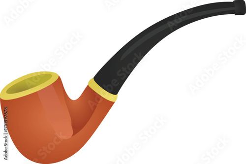 Brown smoking pipe. vector illustration