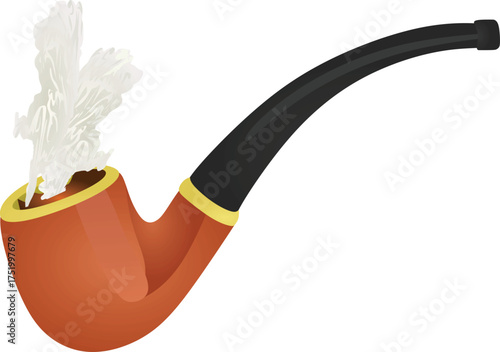 Brown smoking pipe. vector illustration
