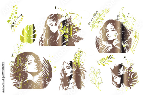 Illustration of a relaxed woman surrounded by plants and soft colors. Ideal for selfcare, wellness, and lifestyle projects, social media visuals, or cozy design concepts.