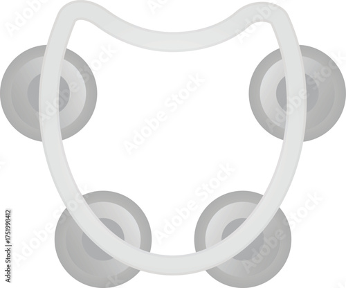 White tambourine music instrument. vector