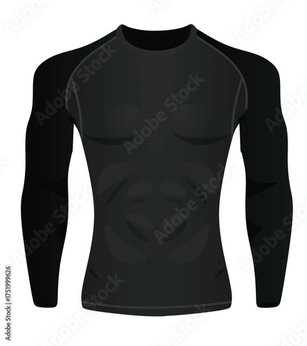 Rash guard athlete fitness t shirt. vector	