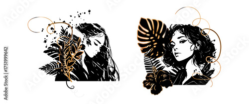 Illustration of a relaxed woman surrounded by plants and soft colors. Ideal for selfcare, wellness, and lifestyle projects, social media visuals, or cozy design concepts.