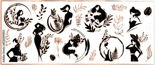 Illustration of a relaxed woman surrounded by plants and soft colors. Ideal for selfcare, wellness, and lifestyle projects, social media visuals, or cozy design concepts.