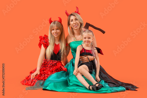 Happy girls with their gran...