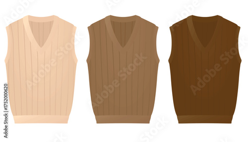 Brown  sleeveless sweater. vector illustration	