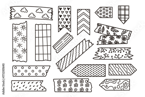 Set of washi tape strips