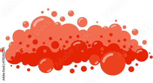Vector Foam with Bubbles on Transparent Background – Detergent, Shampoo, and Bath Foam PNG Illustration